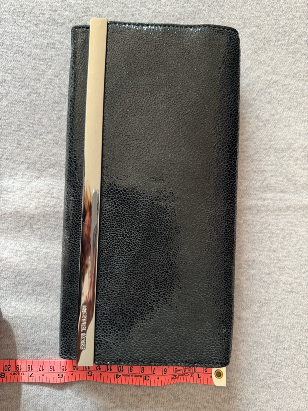 NWT Michael Kors Tilda Black Genuine Leather Clutch Bag Silver Hardware - Picture 9 of 9